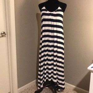 Nautical Stripe High Lo Maxi Dress
